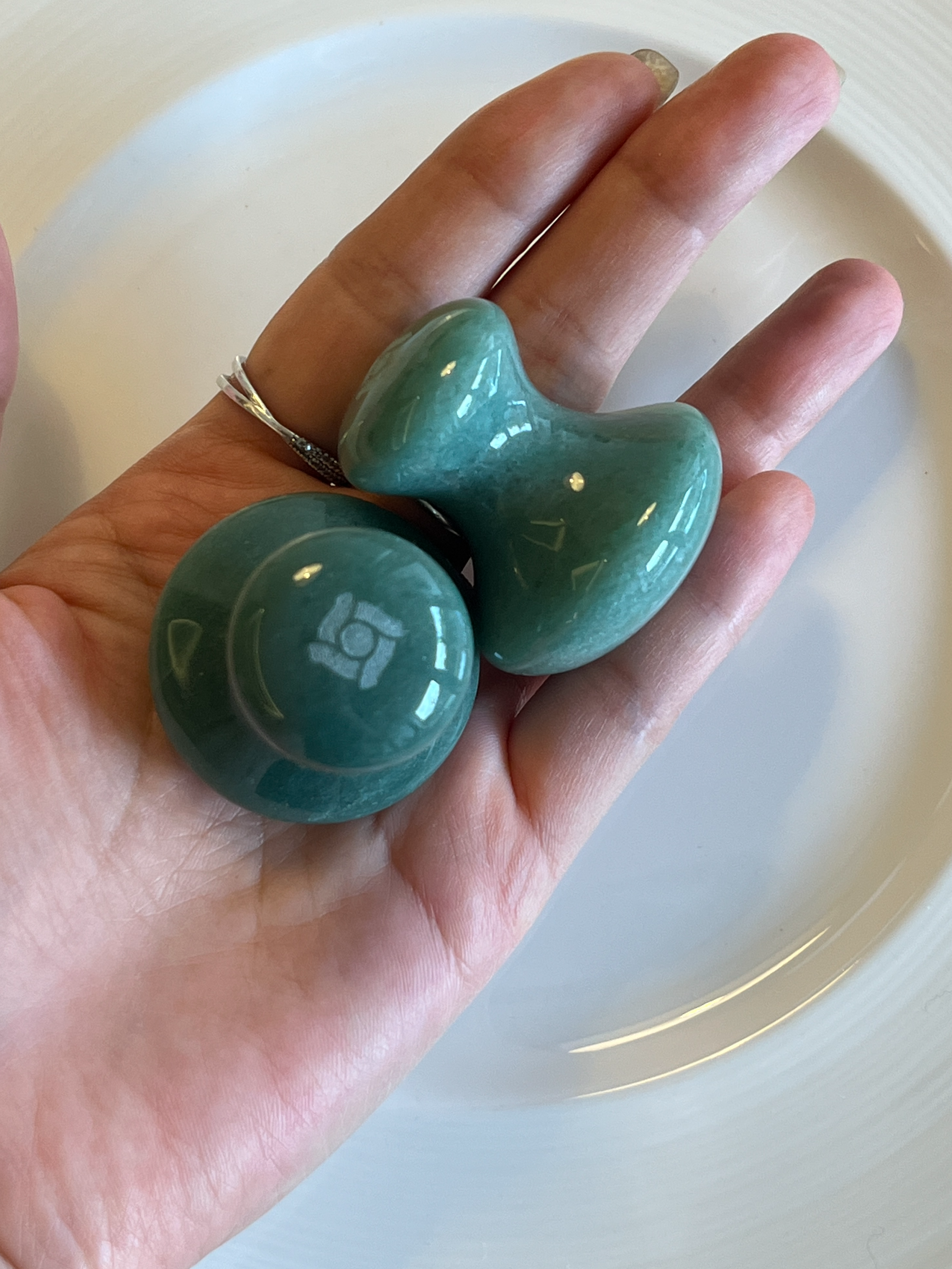 Green Aventurine Mushroom Tool - For Tension Relief