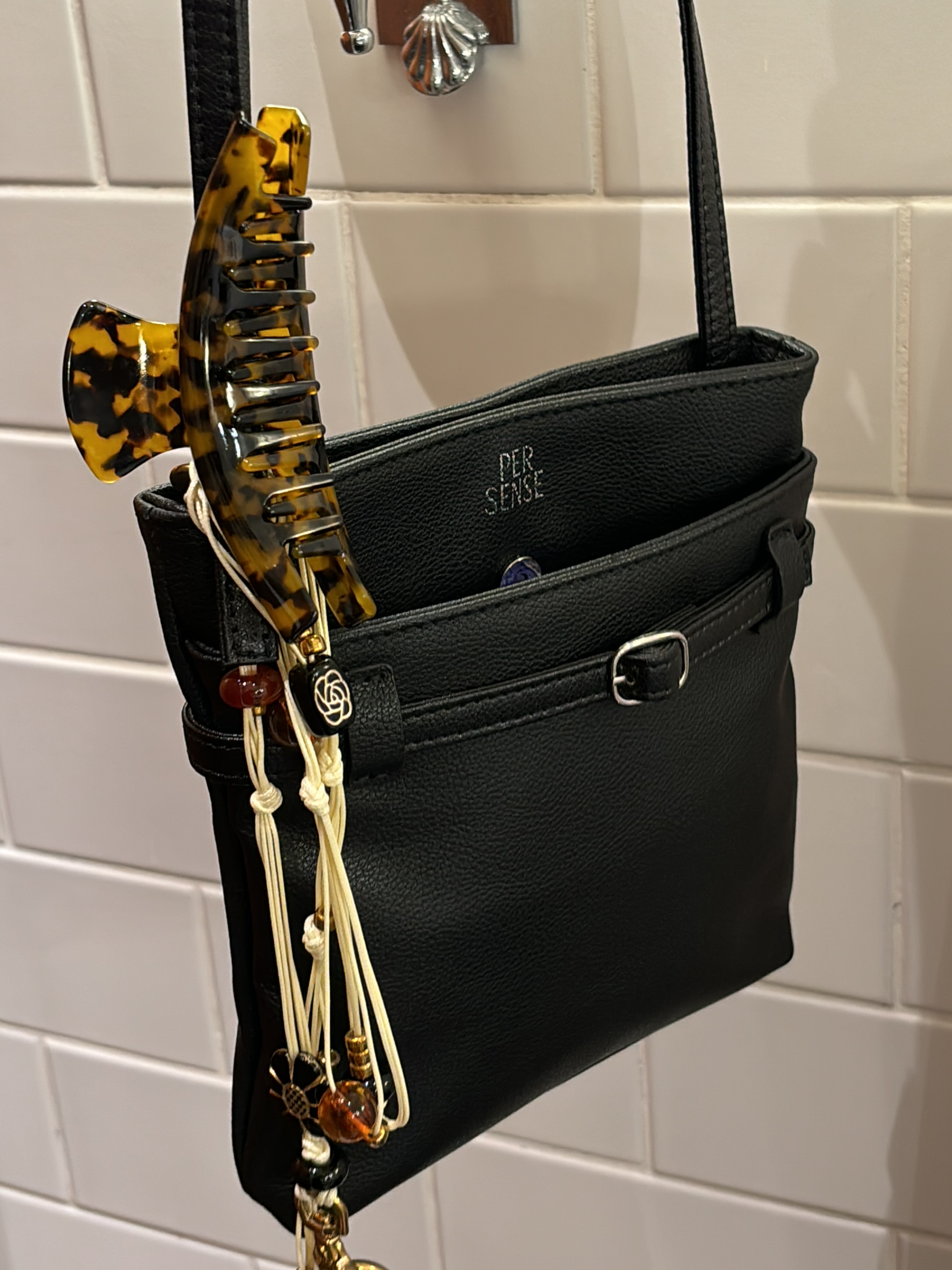 The Slim Buckle Pochette - Classic Black