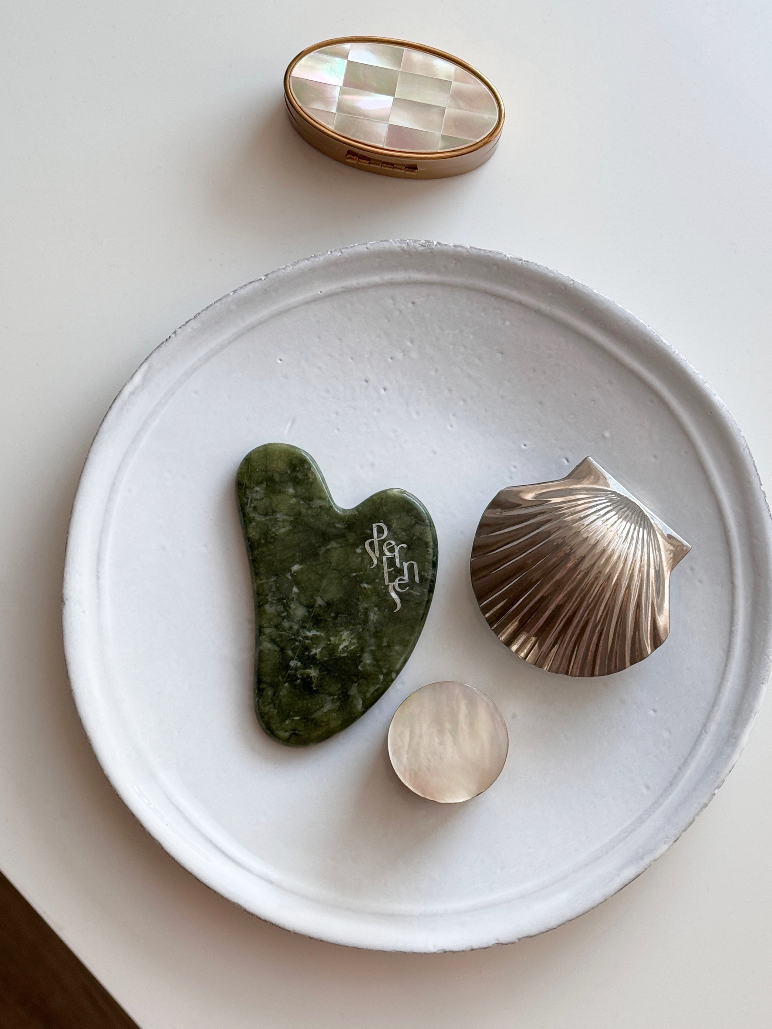 Serpentine Jade Gua Sha Tool - Heart Shape