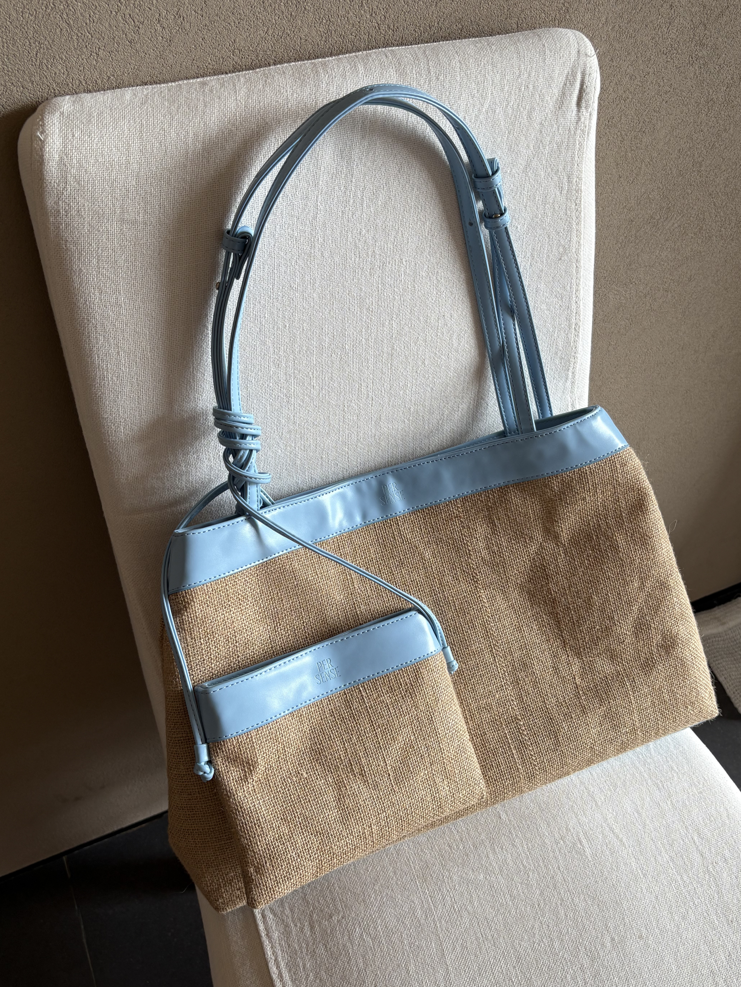 The Resort Jute Tote XL - Freshwater Blue (Glossy Edition)