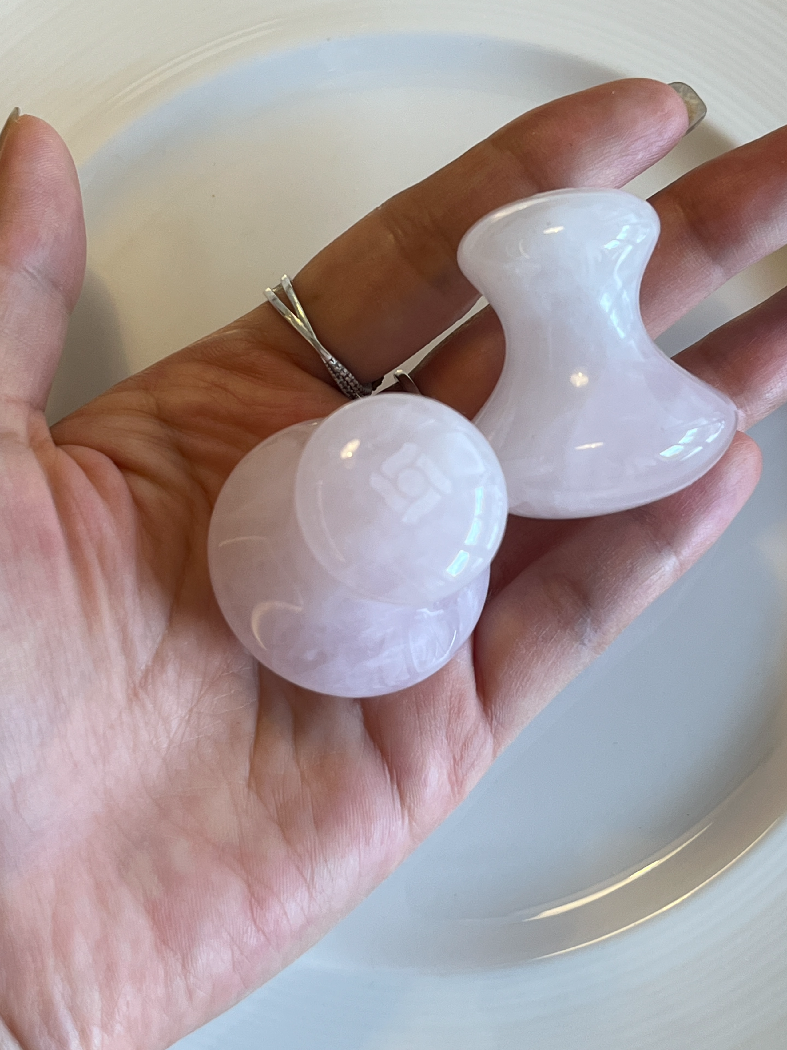Rose Quartz Mushroom Tool - For Eyes & Jaw